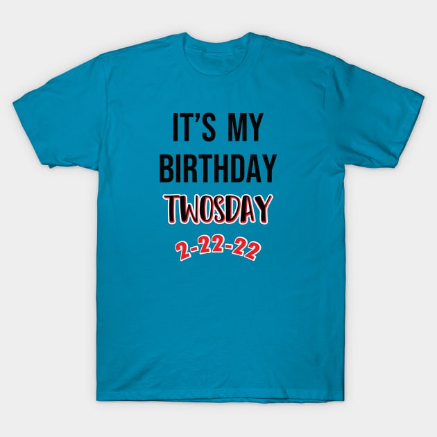 It's My Birthday TWOSDAY 2-22-22 T-Shirt by SAM DLS